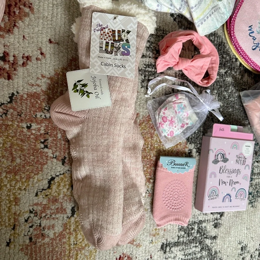 New Baby Newborn Girl Gift Set + Mom Pink Girly Baby Shower Gift for Her - Picture 14 of 16